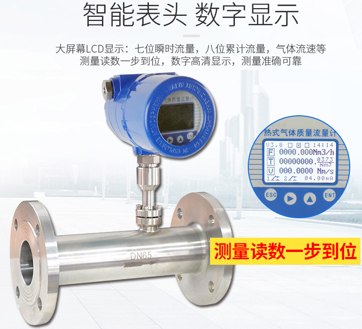 天然氣熱式氣體流量計(jì)液晶表頭顯示圖
